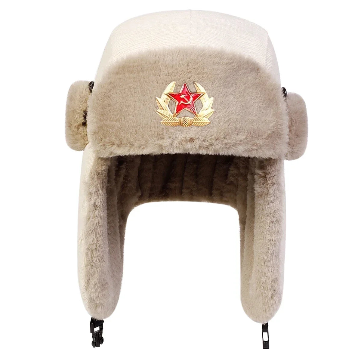 Unisex Five Pointed Star Corduroy Lei Feng Hat Winter Earflap Hat Keep Warm Ski Hat Bomber Hat for Outdoor Riding Snow Activitie