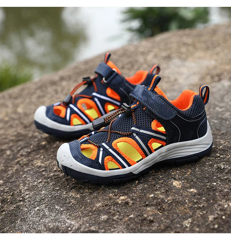 Summer Breathable Children Casual Beach Footwear Closed Toe Sandals For Kids Boys Sport Walking Shoes Size 30-39