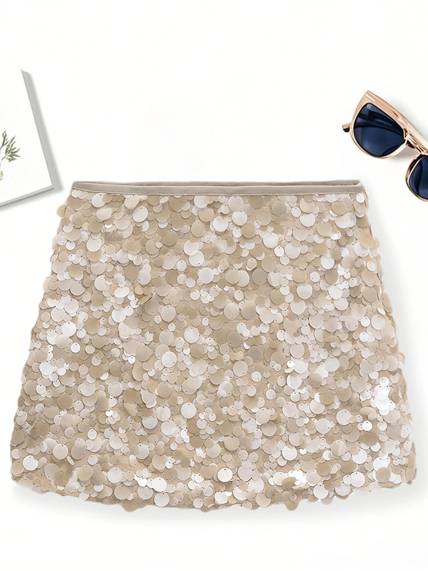 2025 New Collection Women Y2K Mini Skirt Bling Soild Sequin Skirt Slim Fit Summer Bodycon Skirt Clubwear for Bar Party