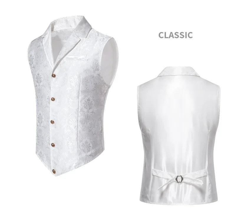 New Men Jacquard Suit Vest Loose Tops Red / Green  / Blue / Pink Fashion Male Wedding Prom Party Luxury Dress Waistcoat