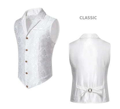 New Men Jacquard Suit Vest Loose Tops Red / Green  / Blue / Pink Fashion Male Wedding Prom Party Luxury Dress Waistcoat