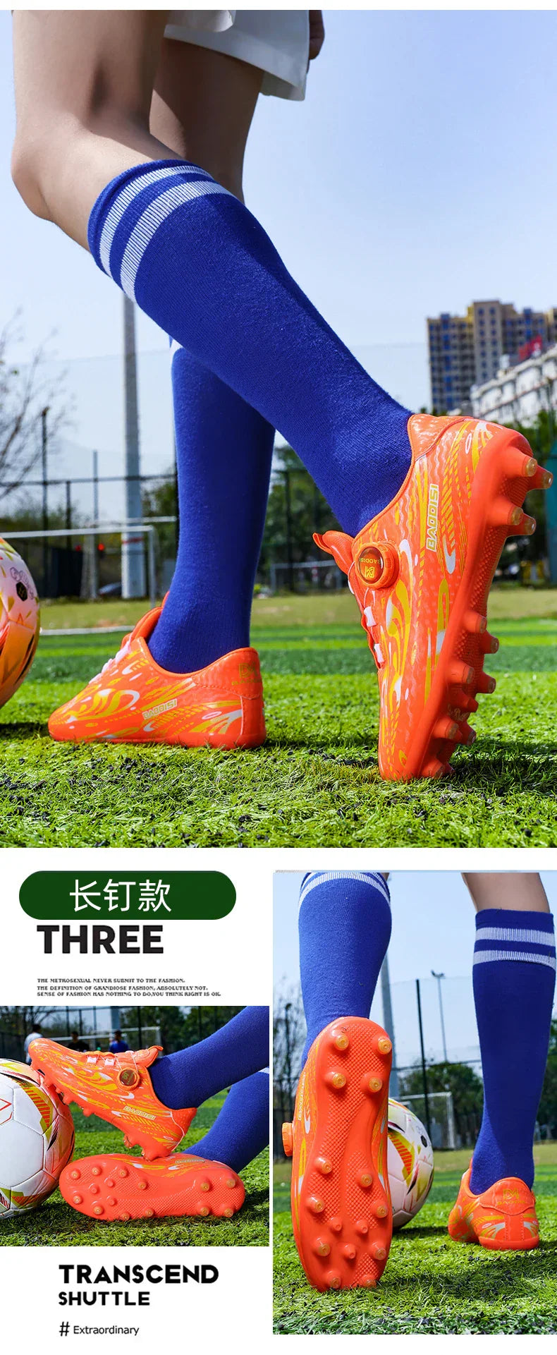 Kids Soccer Cleats Football Shoes Studs Non Slip Breathable Lightweight Training Sports Boys Girls Children Football Match Boots