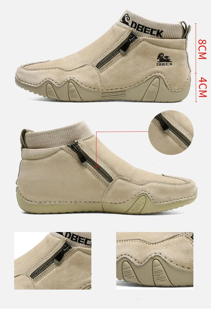 DBECK Men Sneakers Casual Shoes Male High Top Sneakers Winter Warm Designer Fashion Loafers Lace Up Shoes Men Ankle Boots