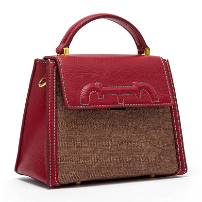 Shoulder Bag Women's New Flip Square Handbag Denim Simple Saddle Bag