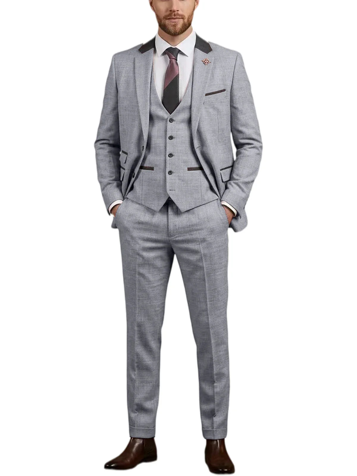 Men's Linen 3 Piece Suit Notch Lapel 2 Buttons Slim Fit Blazer Vest Pants Set Breathable Lightweight For Groom Business Casual