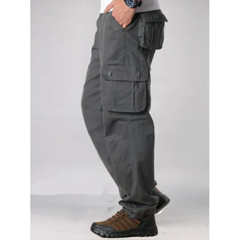 6 Pockets Tactical Cargo Pants Men's Loose Trousers Joggers  Hunting Large Size Casual Pants For Male Outdoor Work Overalls