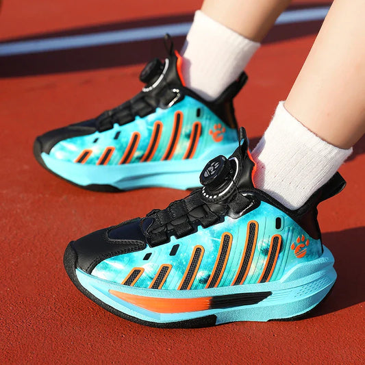 Children‘s Basketball Shoes Non-slip Breathable Basketball Training Sneakers Lace-up Boys Girls Sports Shoes Kids Athletic Shoes