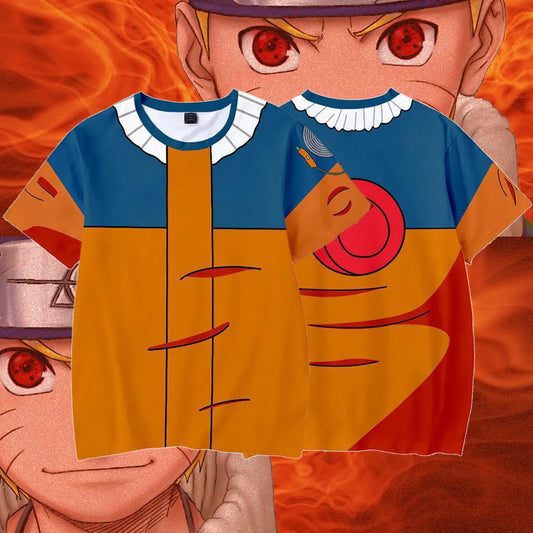 Kakashi Sasuke Anime Summer Boys Short Sleeve T-Shirt Men Cosplay Naruto Character 3D Print Fashion Short Sleeve Tops