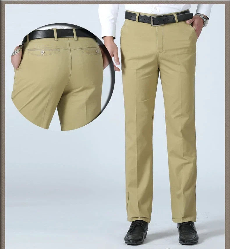 100% Cotton Summer Thin Suit Pants Mens Casual Autumn Thick Classic Business Fashion Stretch Trousers Male Brand Clothes KOACUS