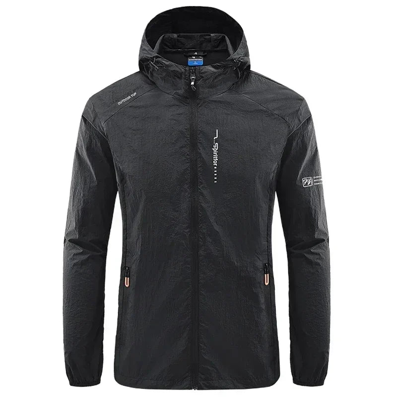 UPF50+ Summer Outdoor Quick Dry Sun-Protective Thin Jacket Men Hiking Fishing Cycling Hooded Gym Sport Ultra Light Windbreaker