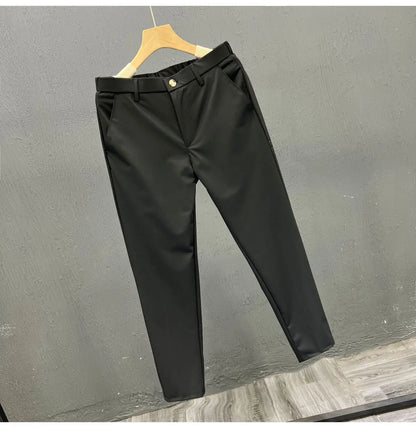 Men's Clothing Summer Fashion Business Casual All Match Suit Pants Formal Strecth Solid Straight Slim Trousers Pantalones Hombre