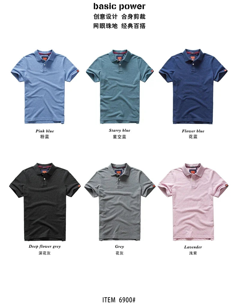 Summer Mens Polo shirts Cotton Shirts Short Sleeve Letter Embroidered Emblem Simple Shirt for Male Size M-3XL BP6900