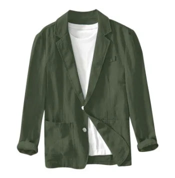 Men's Casual Suit Single-layer Jacket Solid Color Cotton And Linen Casual Fashion Men's Top