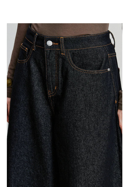 Women Denim Jeans 2025 Autumn New loose Curved Banana Wide Leg Pants
