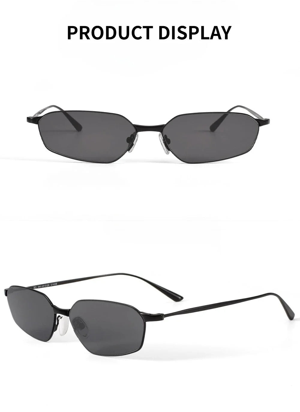 Fashion New Polygon Pure Titanium Outdoors Sun Protection Sunglasses High-quality Ultra Light Frame Support Prescription Lenses