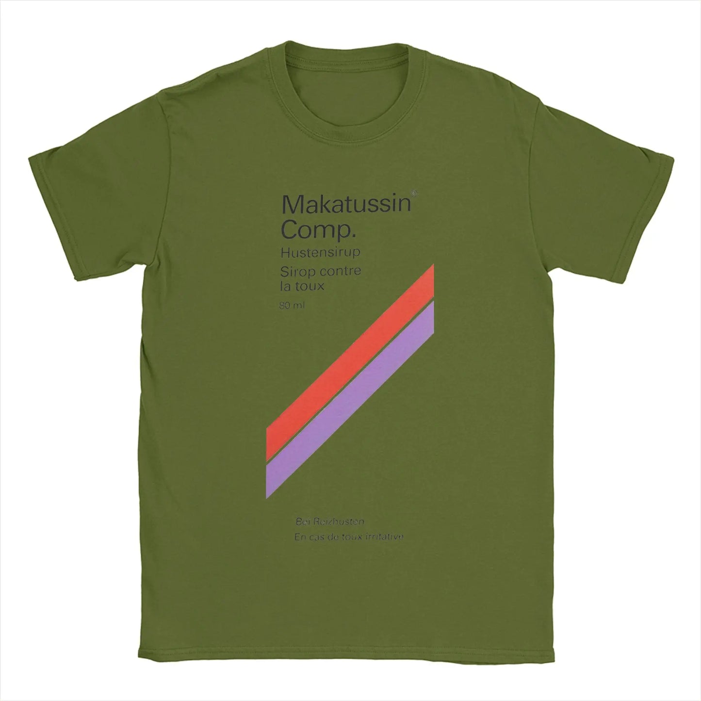 Men T-Shirts Makatussin Comp 80ml Label Vintage Cotton Tee Shirt Short Sleeve Funny T Shirts Crewneck Clothes Summer