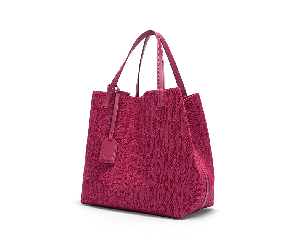 High Quality Craft Large Capacity Handbag Ladies Shoulder Bag Fashion Classic New Pure Color Outer Pocket Ladies Handbag
