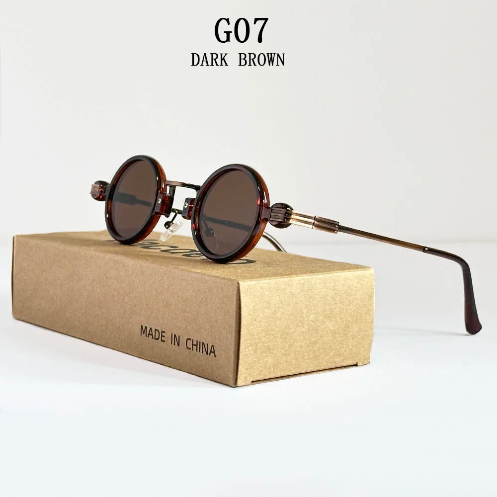 Small Round Punk Sunglass Men Vintage Vacation Steampunk Sunglasses Women Trendy Retro Fashion Glasses Gafas De Sol Hombre Vasos