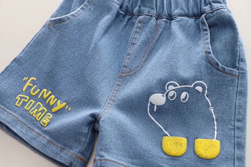 Kids Clothes Summer Children Boy Girls Cartoon T Shirt Shorts 2Pcs/sets Baby Toddler Clothing Infant Sportswear 1 2 3 4 5 Years