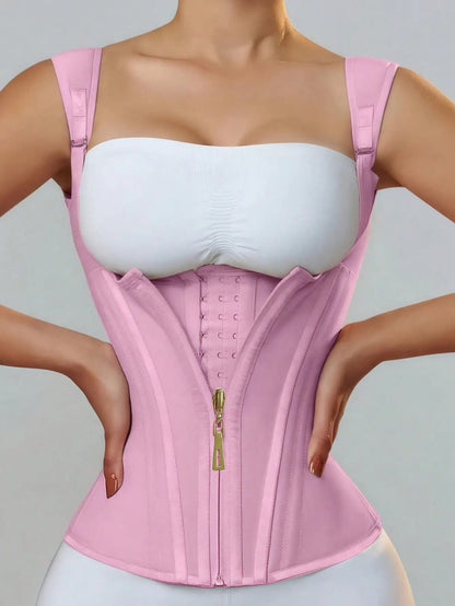 Women Latex Waist Trainer Corset Tummy Control Body Shaper Shapewear Colombianas fajas Slimming Girdle Zipper Flat Belly Belt