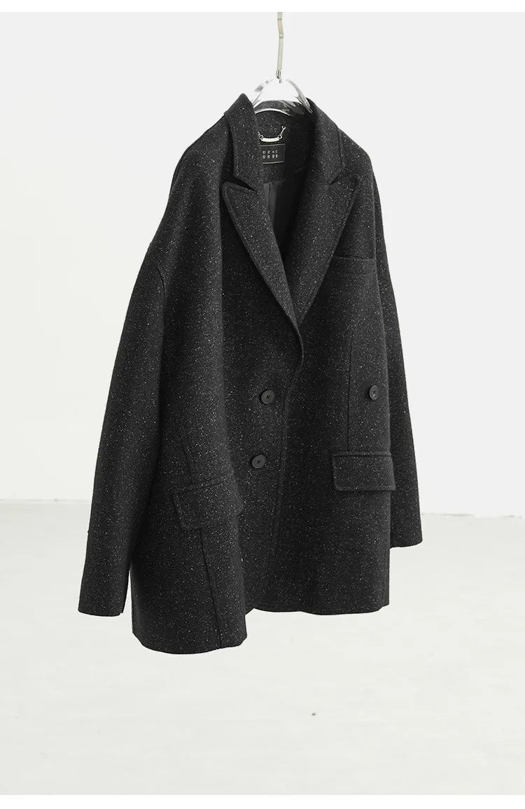 Tweed Fabric! Women's New 2025 Woolen Tweed Blazer, Long-Sleeved Slim-Fit Suit