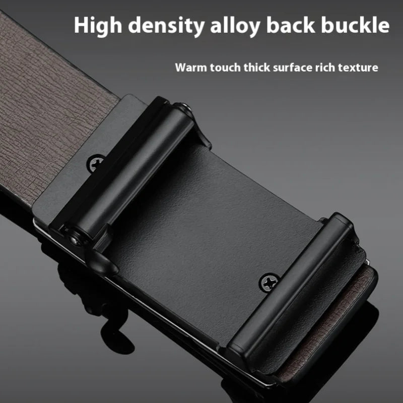 Black Belt Men, Genuine Leather Dress Designer Belts for men, Fashion Slide Ratchet Click Casual Mens Belt for Jeans