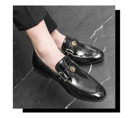 New Black Loafers Men Slip-On Round Toe Fashion Mens Dress Shoes Free Shipping Wedding Shoes for Men Size 38-47