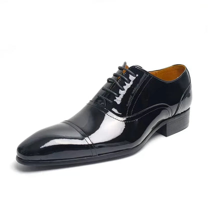 Deluxe Men's Leather Shoes Business office formal leather shoes Oxford Lace-up Classic Fashion cowhide shoes for Men