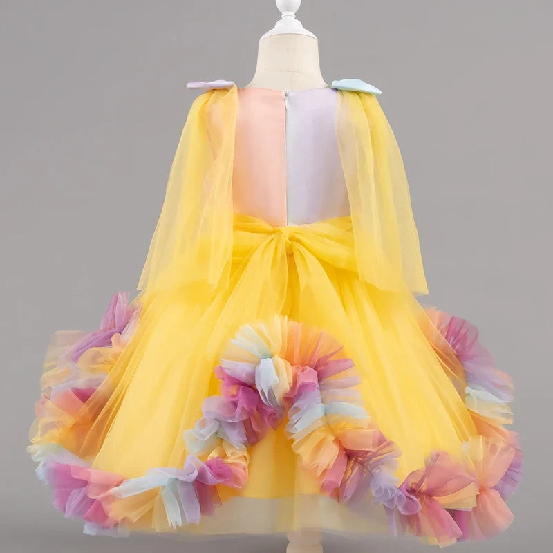 Baby Dress 0-5 Years Birthday Party Wedding Dresses For Toddler Sleeveless Butterfly Mesh Fluffy Cute Girl Princess Dress