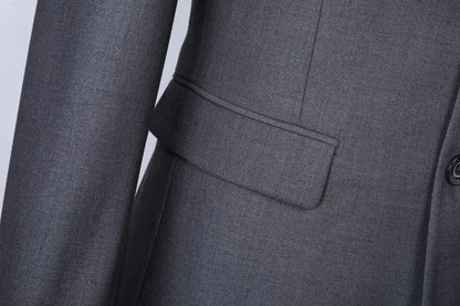 2026 Autumn Winter New Mens Soild Color Suit Jacket Single Breasted Men Business Casual Suit Coat Grey Blue Male Blazer Outwear