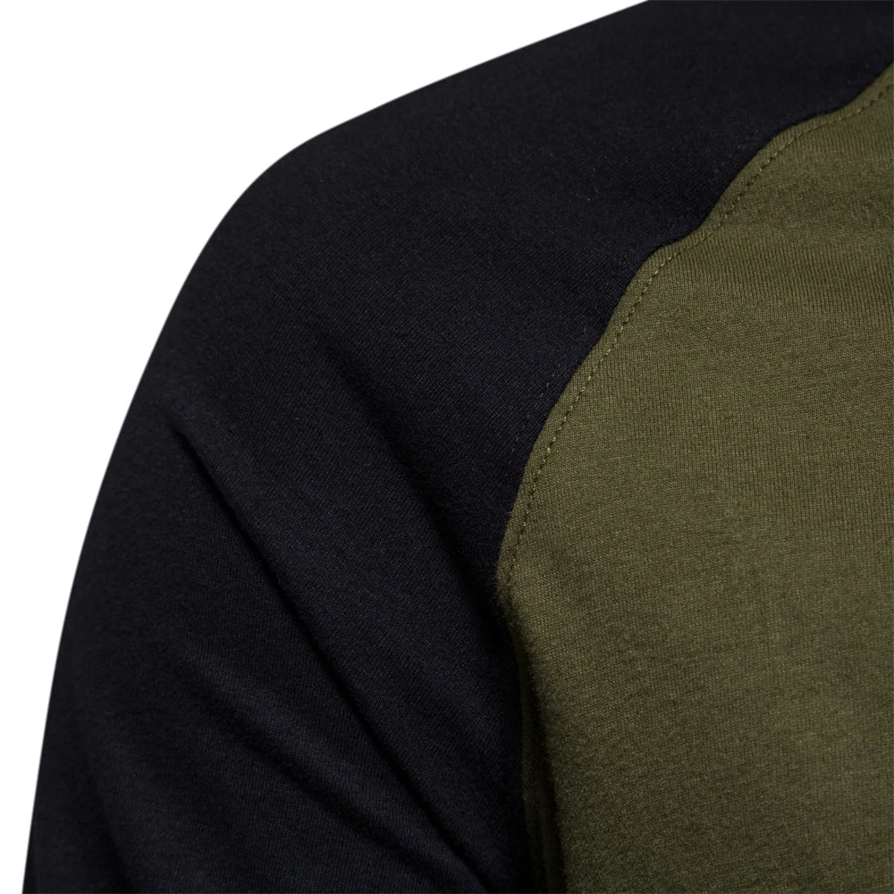 Men's T-shirts 100% Cotton Long Sleeve O-neck Pactwork Casual T shirts for Men New Spring Designer Tees Men Clothing