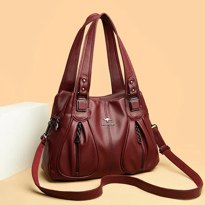 100% Genuine Leather Women Handbag Fashion Girls Top-Handle Bucket Bag Soft Cowhide Female Shoulder Bags Women Crossbody Bag Sac