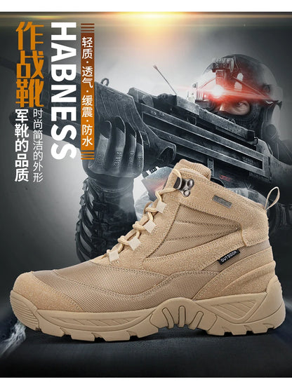 Men's Boot Combat Mens Ankle Boot Tactical Boot Male Shoes Work Safety Shoes Motocycle Boots Men Outdoor Hiking Shoes