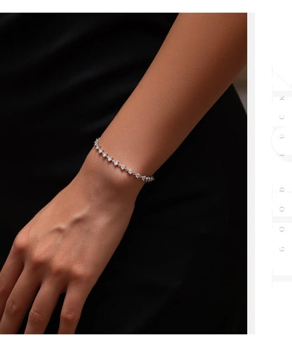 2.4CT Moissanite Bracelet 925 Sterling Silver Sparkling Round Lab Diamond Tennis Bracelets For Women Fine Jewelry