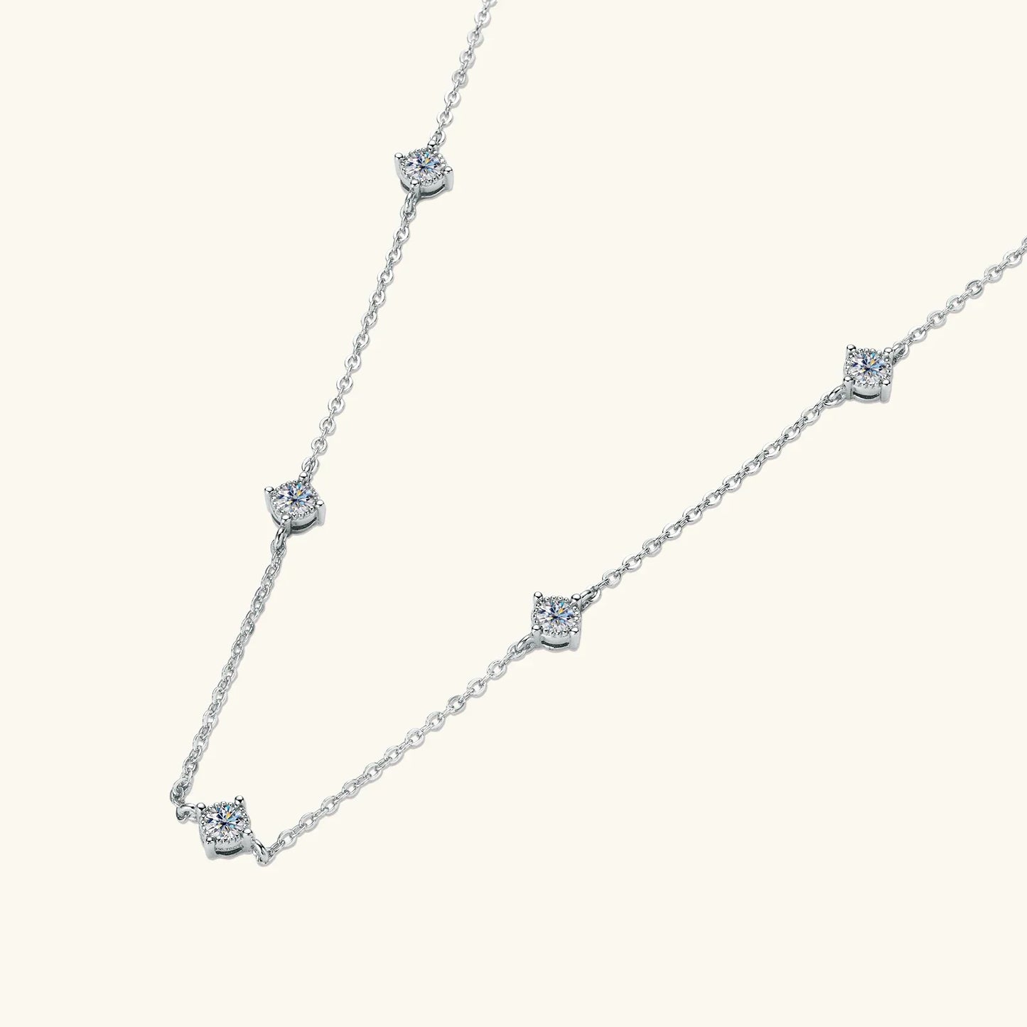 3mm Moissanite Diamond Necklaces for Women Dainty 18k Gold Plated/925 Sterling Silver Neck Chain Female Trendy Jewelry