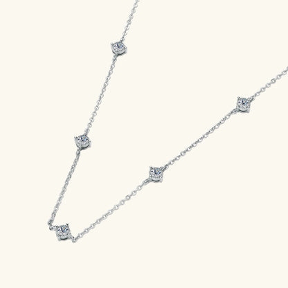 3mm Moissanite Diamond Necklaces for Women Dainty 18k Gold Plated/925 Sterling Silver Neck Chain Female Trendy Jewelry