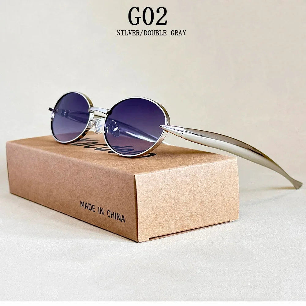 Oval Sunglasses Women Trendy 2025 Luxury Vintage Sunglass Fashion Glasses Dropshipping Lentes De Sol Mujer Lunette Soleil Femme