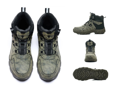 Safety Rotating button  Boots Men Outdoor tactical boots Indestructible shoes Puncture-Proof Work Boots Steel toe shoes Sneakers