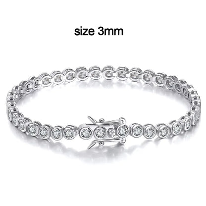 D VVS1 Round Moissanite Tennis Bracelet Original s925 Sterling Silver Plated 18k Gold with GRA Bracelets for Women Man