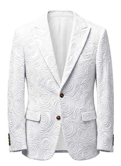 Men's Luxury 3D Embossed Textured Blazer Notch Lapel Jacket 2 buttons Slim Fit Suit Jacket Formal for Business Casual Wedding