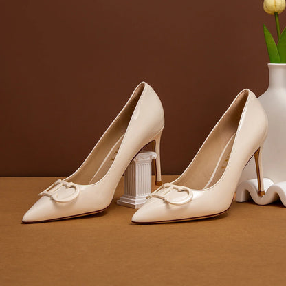 Women's High Heels Spring New Collection Simple Beige Business Women's Shoes