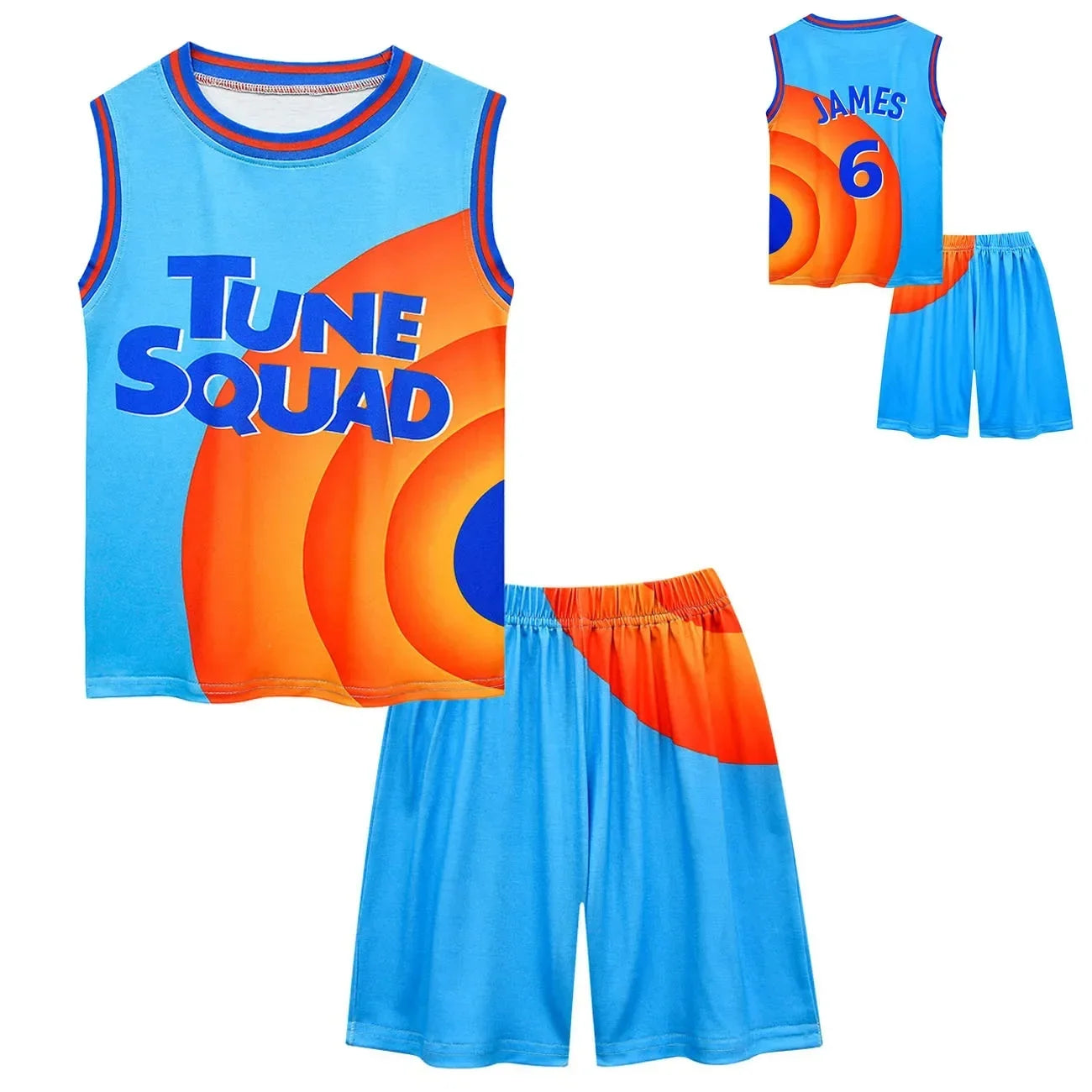 2024 Kids Tune Squad Space Jam 2 Basketball Jersey Set - Cosplay Costume Vest Shorts Sports Uniform Tracksuit for Boys and Girls