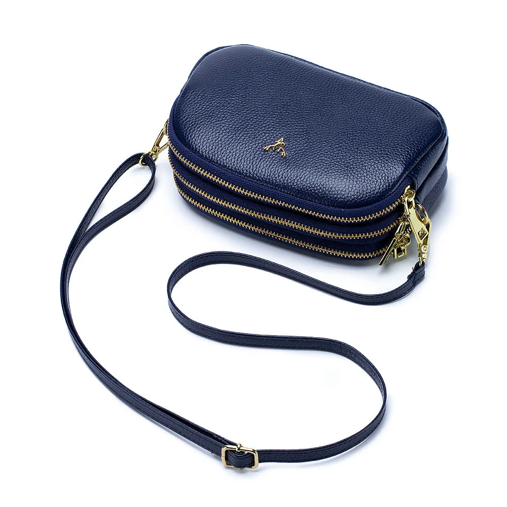 Genuine Leather Trend Shoulder Bag Luxury Totes Cowhide Handbag Versatile Crossbody Lipstick Phone Pouch For Women Grrls