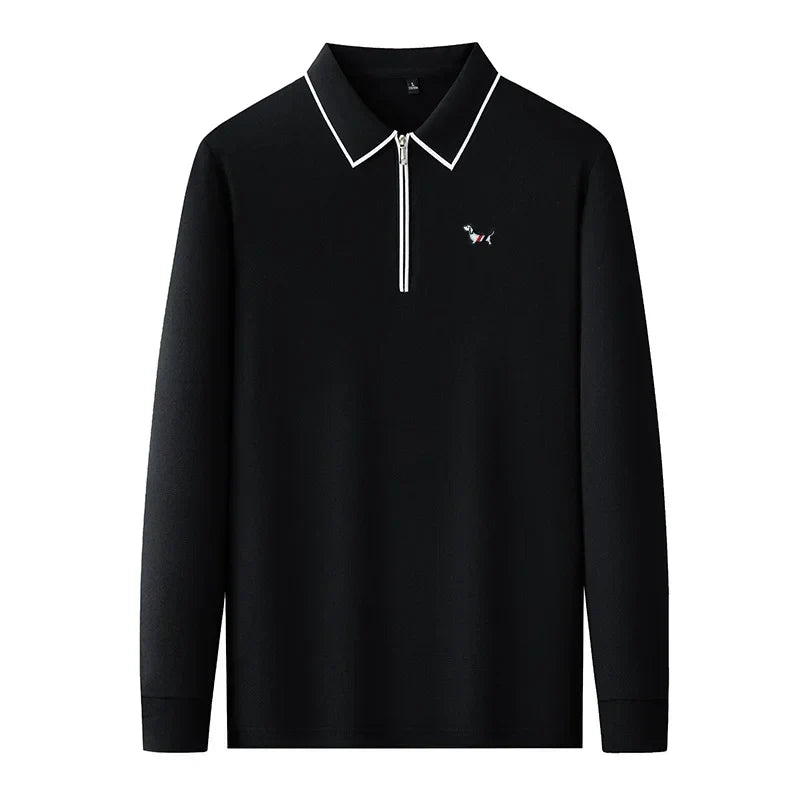Designer Men's  Lapel Long Sleeve Polo Shirt Spring New Cartoon Embroidery T-Shirt Top Versatile Fashion Business Men's Clothing