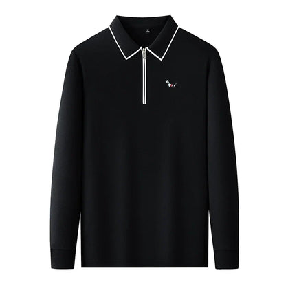 Designer Men's  Lapel Long Sleeve Polo Shirt Spring New Cartoon Embroidery T-Shirt Top Versatile Fashion Business Men's Clothing