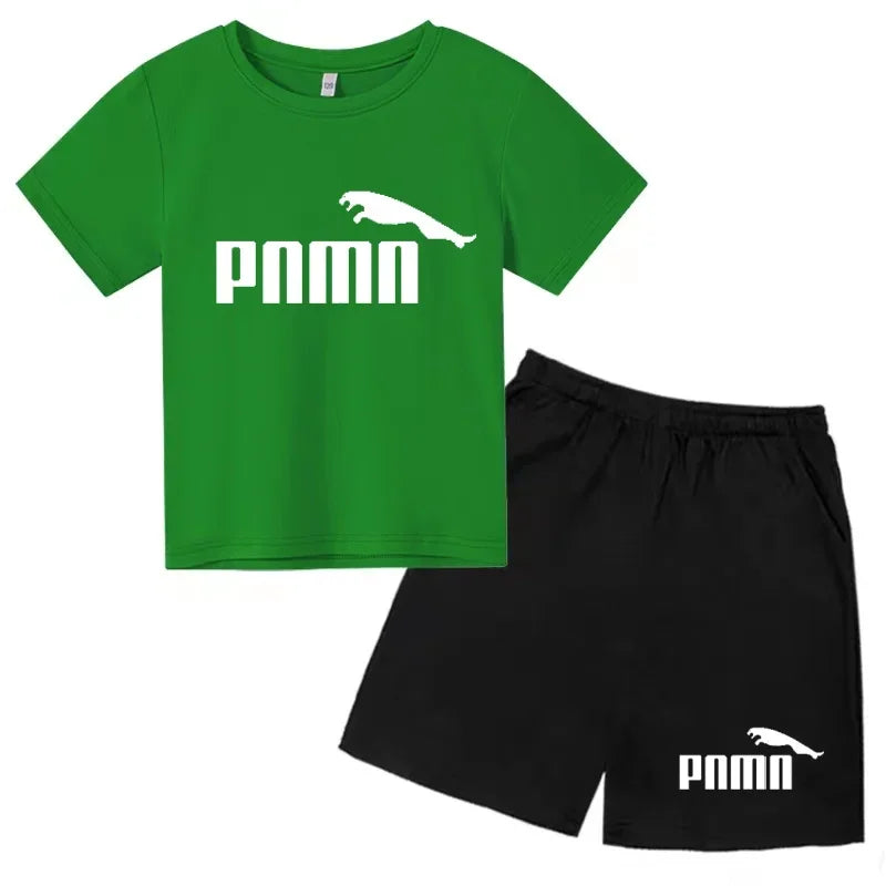 Des vêtements esthétiques pour les enfants de 3 à 12 ans, T-shirt imprimé avec des lettres, blouse à manches courtes et pantalon