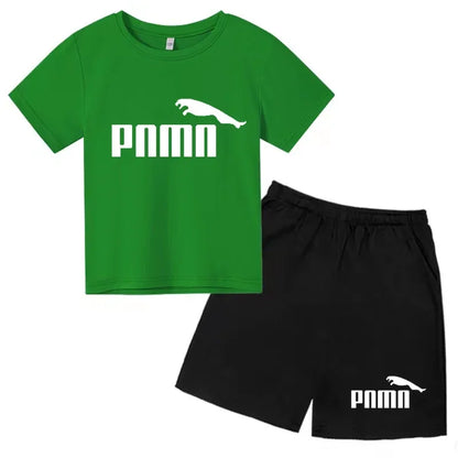 Des vêtements esthétiques pour les enfants de 3 à 12 ans, T-shirt imprimé avec des lettres, blouse à manches courtes et pantalon