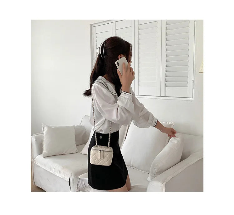 Mini Lingge Shoulder Bag Luxury Designer Bags for Women 2023 Fashion Chains Crossbody Bag Box Handbags Lipstick Coins Purses New