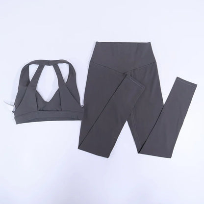 New Summer Women's Ultra Soft Sports Bra And Yoga Pants Set Fashionable Two-Piece Gym Workout Shock-Absorbing Underwear Suit