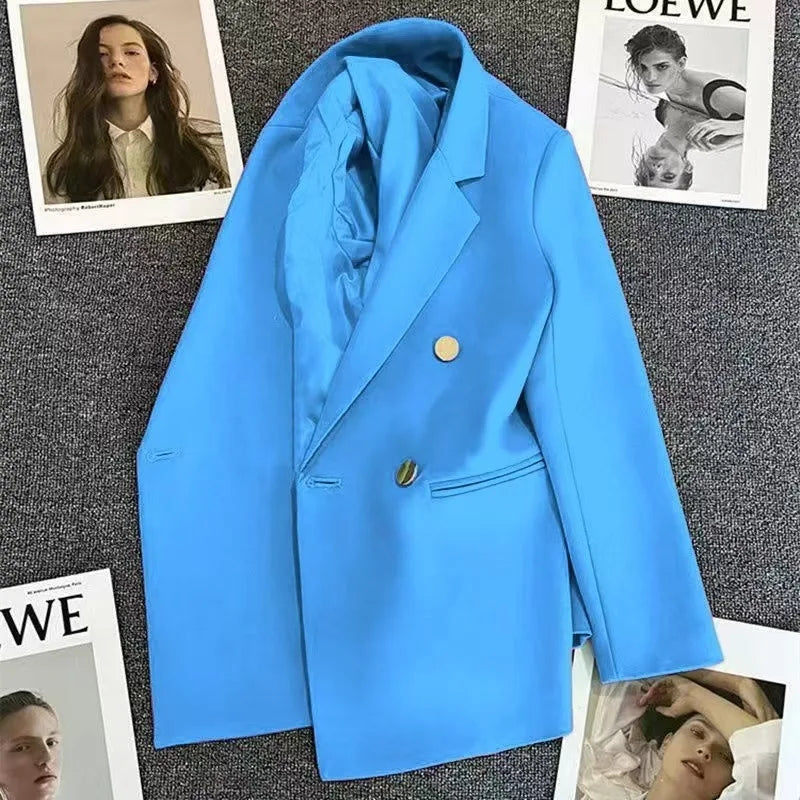 Casual Plaid Women's Suit Jacket Spring Autumn New Style Large Size Street Style Top Quality Polyester Commute Style Fashionable